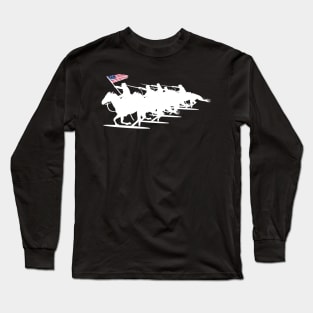 Army - Cavalry Charge - White Silhouette Long Sleeve T-Shirt